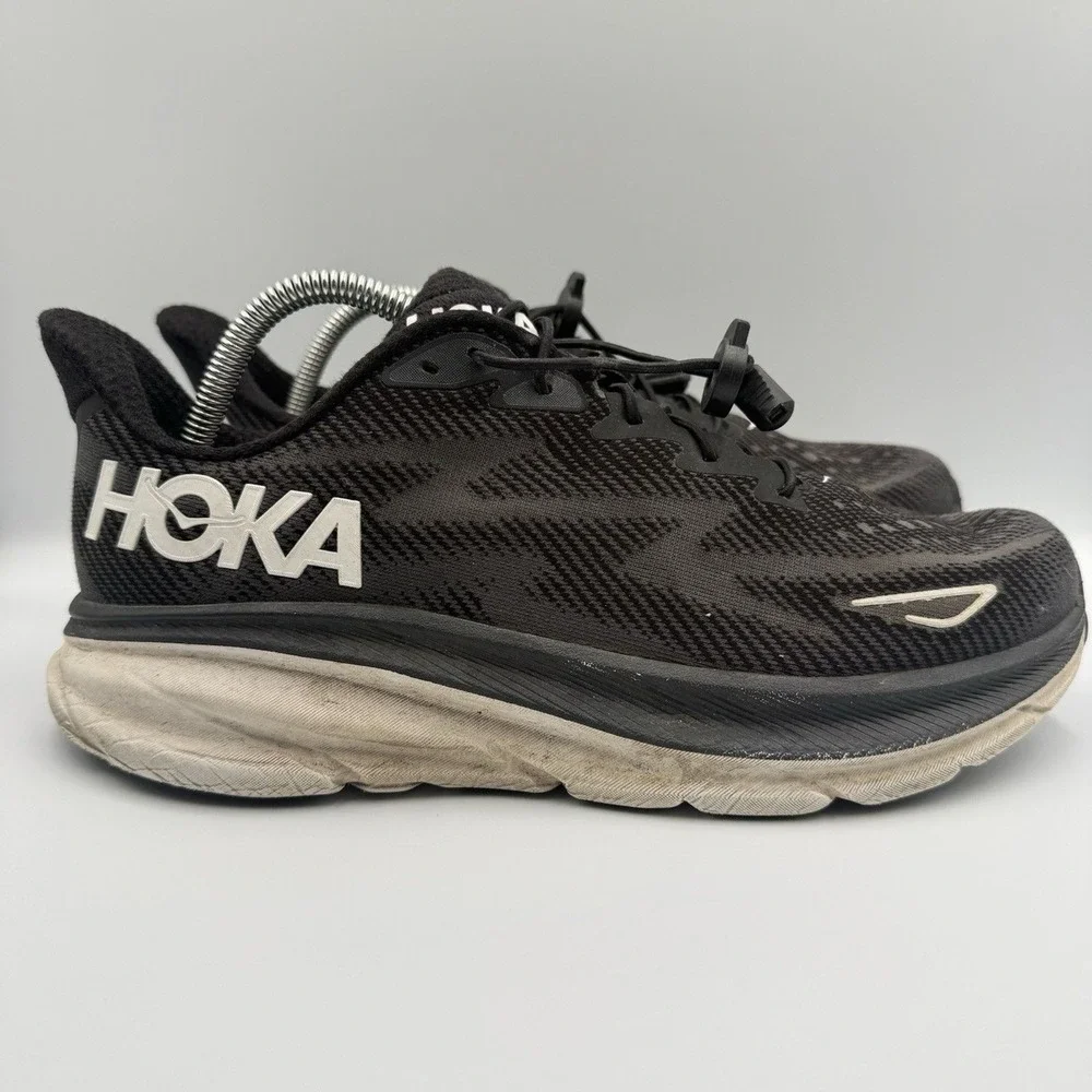 Hoka One One Clifton‎ 9 Men's Size 10D Black White Running Walking Shoes Sneaker